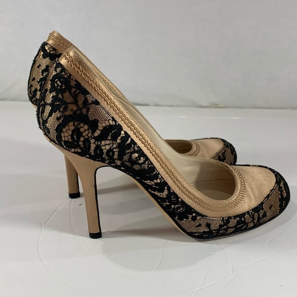 DIOR Tan Satin Lace Women's Pumps 37EU 7US - Picture 4 of 12
